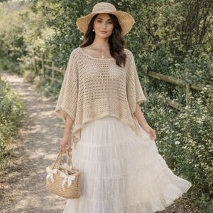 North End Crochet Top L Oversized Romantic Boho Fairycore Soft Girl Earthyboho